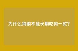 为什么狗粮不能长期吃同一款？