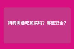 狗狗需要吃蔬菜吗？哪些安全？