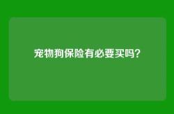 宠物狗保险有必要买吗？