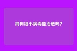 狗狗细小病毒能治愈吗？