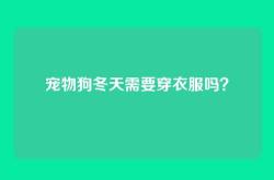 宠物狗冬天需要穿衣服吗？