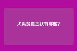 犬类贫血症状有哪些？