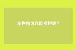 宠物狗可以吃樱桃吗？