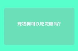 宠物狗可以吃龙眼吗？