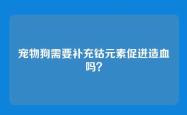 宠物狗需要补充钴元素促进造血吗？