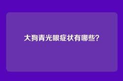 大狗青光眼症状有哪些？