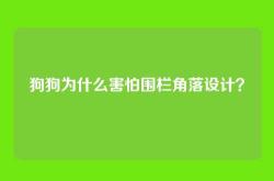 狗狗为什么害怕围栏角落设计？