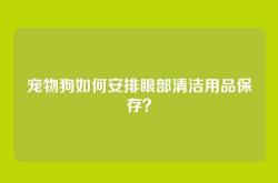 宠物狗如何安排眼部清洁用品保存？