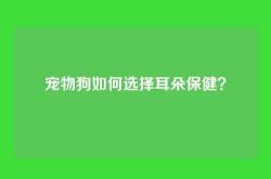 宠物狗如何选择耳朵保健？