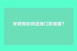 宠物狗如何选择口腔喷雾？