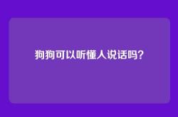 狗狗可以听懂人说话吗？