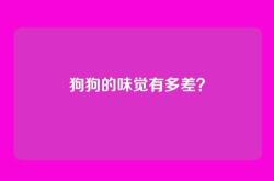 狗狗的味觉有多差？