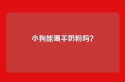 小狗能喝羊奶粉吗？