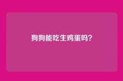 狗狗能吃生鸡蛋吗？