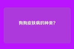 狗狗皮肤病的种类？