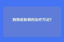 狗狗皮肤病的治疗方法？