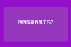 狗狗需要有院子吗？
