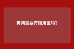 狗狗需要有厕所区吗？