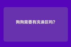 狗狗需要有洗澡区吗？
