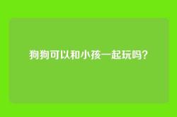狗狗可以和小孩一起玩吗？