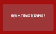 狗狗出门捡屎有规定吗？