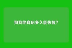 狗狗绝育后多久能恢复？