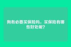 狗有必要买保险吗，买保险有哪些好处呢？