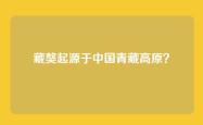 藏獒起源于中国青藏高原？