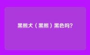 黑熊犬（黑熊）黑色吗？