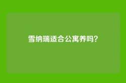 雪纳瑞适合公寓养吗？
