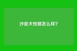 沙皮犬性格怎么样？