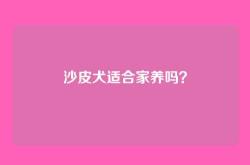 沙皮犬适合家养吗？