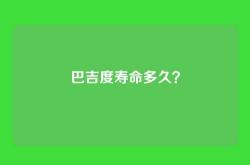 巴吉度寿命多久？