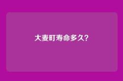 大麦町寿命多久？