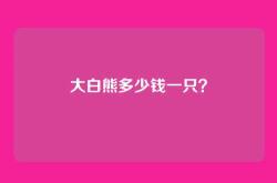 大白熊多少钱一只？