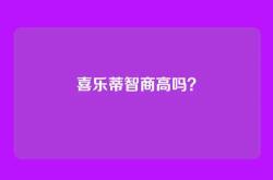 喜乐蒂智商高吗？