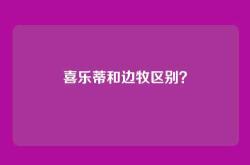 喜乐蒂和边牧区别？