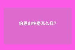 伯恩山性格怎么样？