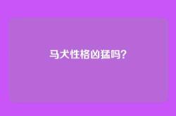 马犬性格凶猛吗？