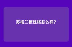 苏格兰梗性格怎么样？