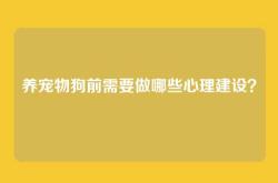 养宠物狗前需要做哪些心理建设？