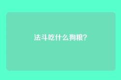 法斗吃什么狗粮？