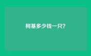 柯基多少钱一只？