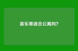 喜乐蒂适合公寓吗？