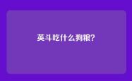 英斗吃什么狗粮？