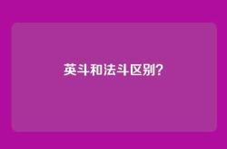 英斗和法斗区别？
