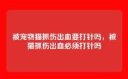 被宠物猫抓伤出血要打针吗，被猫抓伤出血必须打针吗