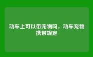 动车上可以带宠物吗，动车宠物携带规定