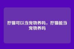狞猫可以当宠物养吗，狞猫能当宠物养吗