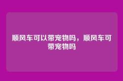 顺风车可以带宠物吗，顺风车可带宠物吗